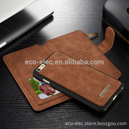 Geniue Leather Wallet Phone Case Stand with card slot and Zipper for Samsung Galaxy S6/S6 edge/S7/S7 edge/Note5